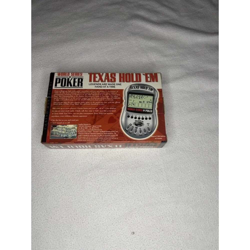 Excalibur World Series Poker Texas Hold Em Electronic Game 399 Tested Works